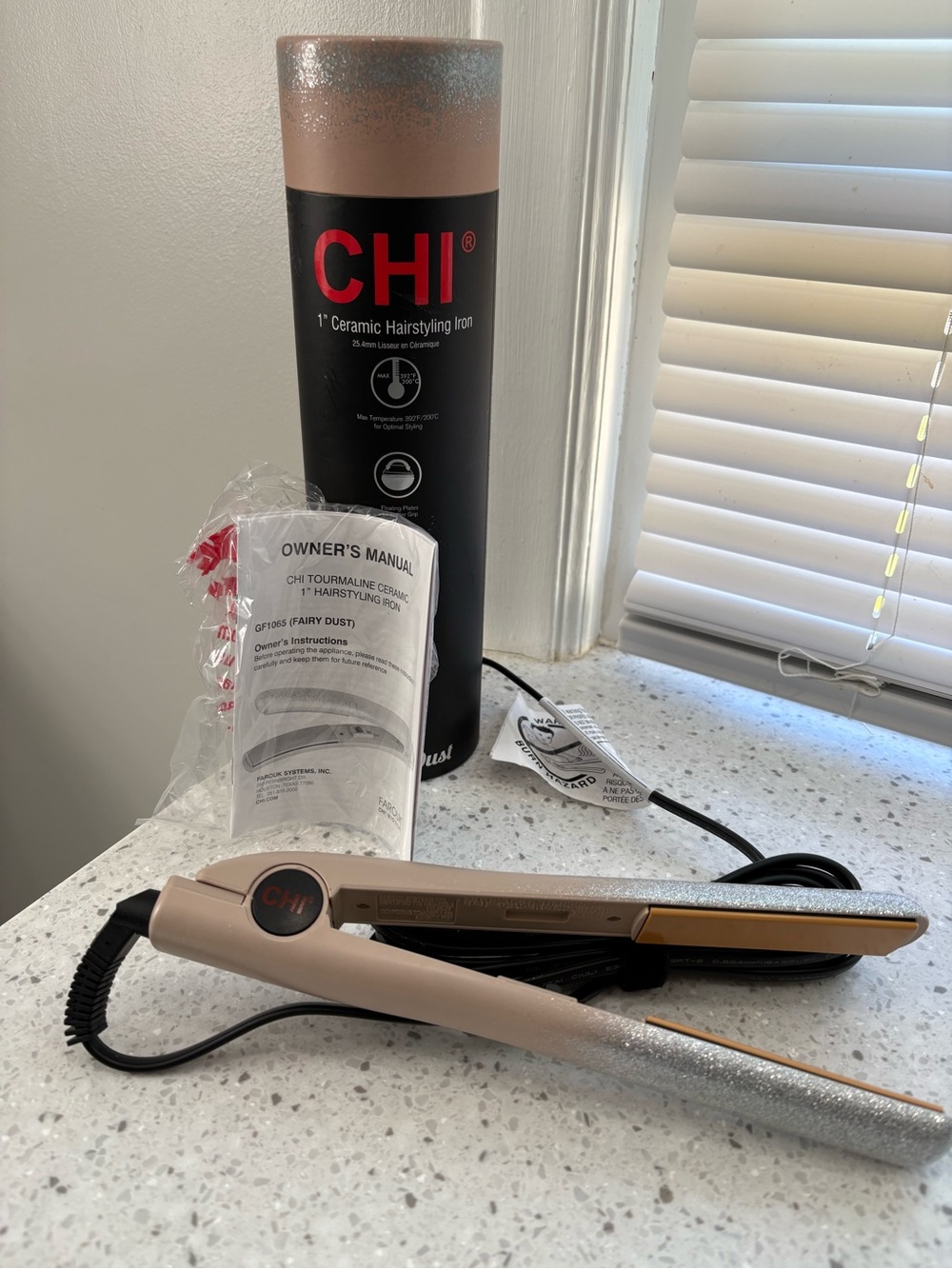 CHI 1" Ceramic Hairstyling Iron - Fairy Dust -Rose Gold & Silver- new in box.